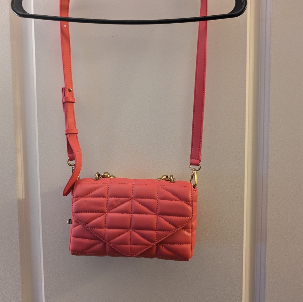 Zara Coral quilted purse